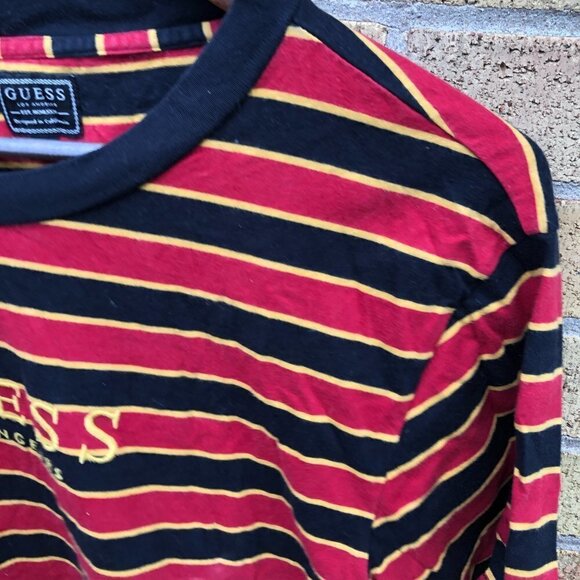 Striped Guess Shirt Medium Red - Picture 2 of 4